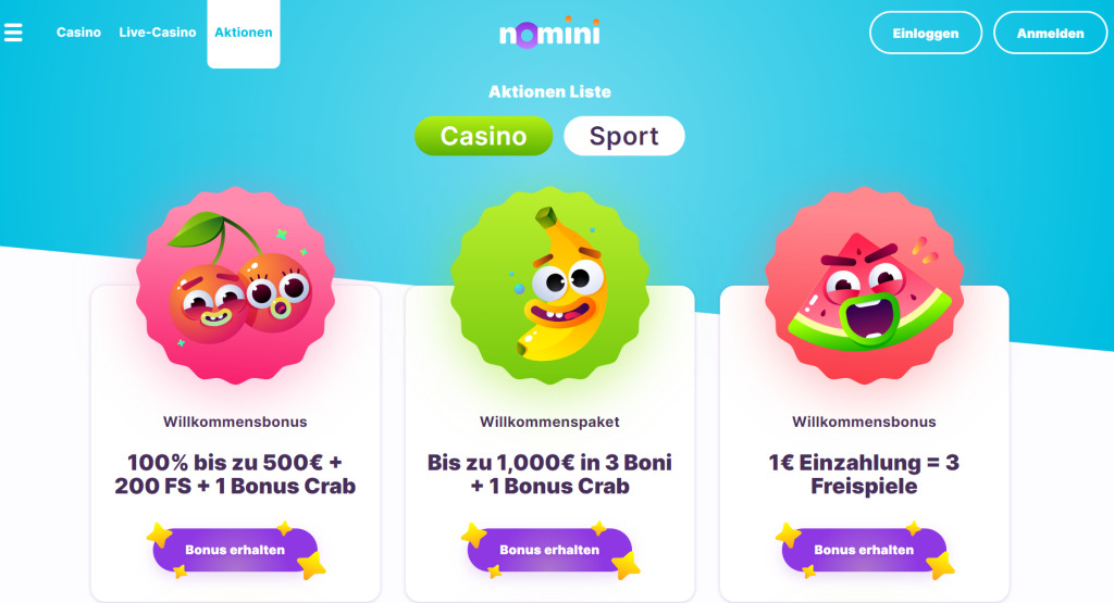 Nomini casino bonus